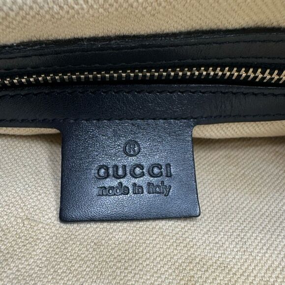 Auth Gucci Vtg Navy GG Canvas Web Joy Medium Boston Bag Preloved Purse Doctor - Picture 14 of 16